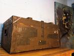 Kist - Grote militaire koffer - Staal, Canvas, Vurenhout, Antiek en Kunst