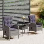 vidaXL 3-delige Tuinset poly rattan grijs, Tuin en Terras, Verzenden, Nieuw, Tuinset
