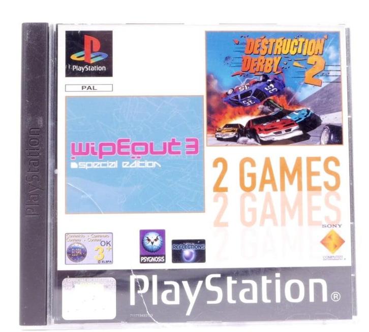 Wipeout 3 Special Edition + Destruction Derby 2 (PS1 Games), Games en Spelcomputers, Games | Sony PlayStation 1, Zo goed als nieuw