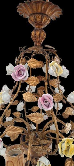 Lampe à suspendre - Fer forgé - lustre floral
