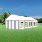 Partytent 4x10 PVC - Classic | Grijs / wit, Tuin en Terras, Verzenden, Partytent, Nieuw, 8 meter of meer