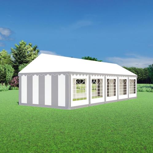 Partytent 4x10 PVC - Classic | Grijs / wit, Jardin & Terrasse, Tonnelles, Envoi