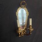 Spiegel - Hout, Spiegel met kaarsenhouder uit de late 19e, Antiek en Kunst