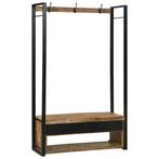 vidaXL Kledingrek met lade Bruin 110 x 40 x 185 cm Massief, Huis en Inrichting, Kasten | Wandmeubels, Verzenden, Nieuw