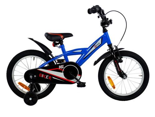 2Cycle Biker - Blauw - Jongensfiets 4 tot 6 jaar, Fietsen en Brommers, Fietsen | Kinderfietsjes, Nieuw, Verzenden