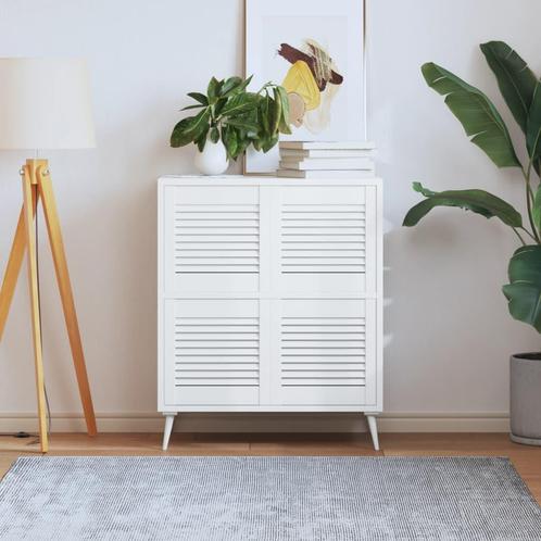 vidaXL Kastdeuren met lamellen 4 st 39,5x39,4 cm grenenhout, Doe-het-zelf en Bouw, Hang- en Sluitwerk, Nieuw, Verzenden
