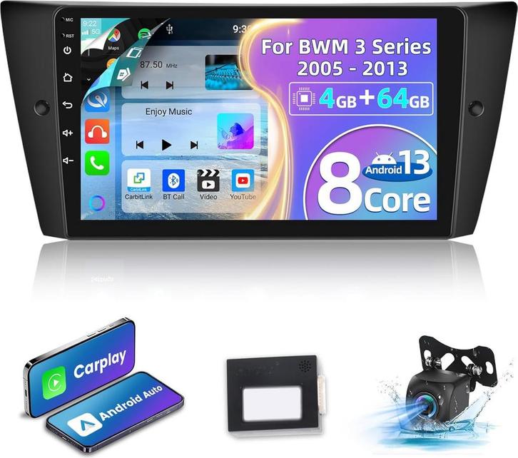 8 Core BMW Autoradio 4+64GB | Retour Deal | GPS & Achteru..., Auto diversen, Autoradio's, Nieuw, Verzenden