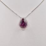 Ketting met hanger - 18 karaat Witgoud, 18K witte goud