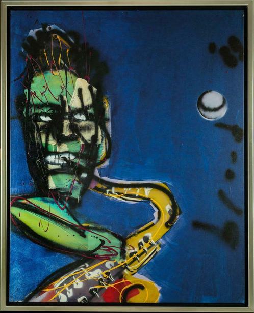 Herman Brood | Giclée: Sax | Afmeting: 100cm x 125cm, Antiek en Kunst, Kunst | Litho's en Zeefdrukken, Ophalen of Verzenden