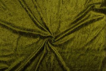 Velvet stof khaki groen stof - 10m rol - Polyester stof, Verzenden