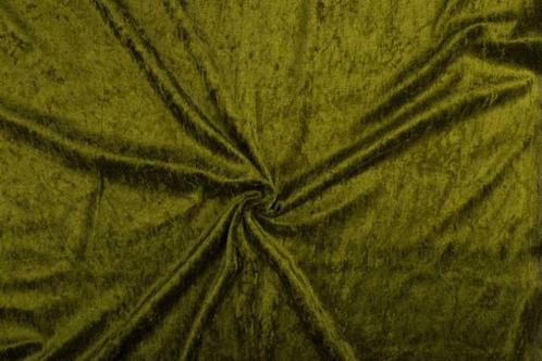Velvet stof khaki groen stof - 10m rol - Polyester stof, Hobby en Vrije tijd, Stoffen en Lappen, Verzenden