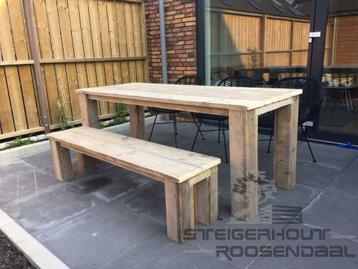 Steigerhout Eettafel tafel bewerkt gratis levering tuintafel