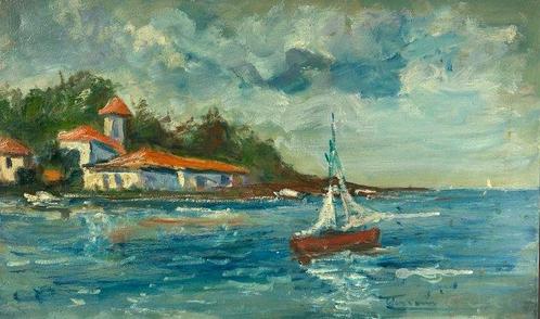 Luciano-Gaston Faraoni (1928-2020) - Bord de mer sur la côte, Antiek en Kunst, Kunst | Schilderijen | Modern
