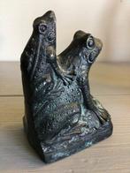 sculptuur, Ludiek kikker-duo - 13 cm - Legering