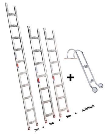 Altrex dakladderset met nokhaak 7m, Ophalen of Verzenden, Ladder