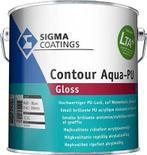 Sigma Contour Aqua Gloss / Sigma Watergedragen Houtlak, Doe-het-zelf en Bouw, Verf, Beits en Lak, Verzenden, Nieuw, Wit