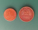 Portugal. Republic. 1 + 2 Centavos 1921 (2 moedas)  (Zonder