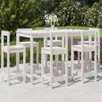 vidaXL 7-delige Barset massief grenenhout wit, Tuin en Terras, Verzenden, Nieuw