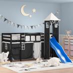 vidaXL Kinderhoogslaper met toren 90x190 cm grenenhout wit, Huis en Inrichting, Slaapkamer | Bedden, Verzenden, Nieuw