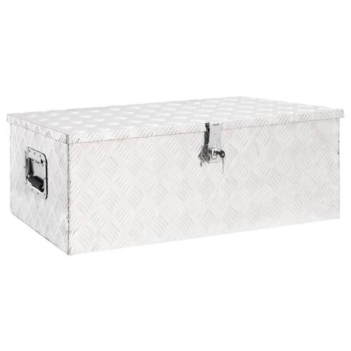 vidaXL Opbergbox 90x47x33,5 cm aluminium zilverkleurig, Doe-het-zelf en Bouw, Gereedschapskisten, Nieuw, Verzenden