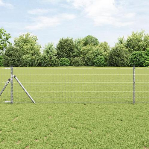 vidaXL Euro Omheining met 13 Palen 0.4x25 m Gegalvaniseerd, Tuin en Terras, Tuinhekken en Hekwerk, Nieuw, Verzenden