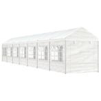 vidaXL Prieel met dak 15,61x2,28x2,69 m polyetheen wit, Tuin en Terras, Verzenden, Nieuw