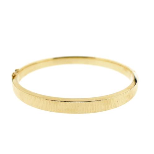 Gouden slavenarmband geribbeld | Ø 60 mm (vintage sieraden), Handtassen en Accessoires, Armbanden, Overige kleuren, Gebruikt, Goud