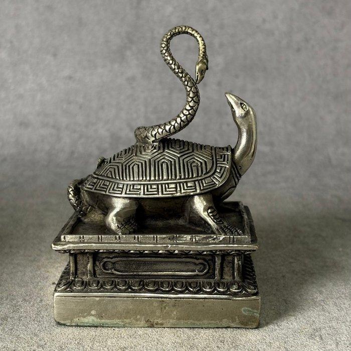 Zegel, Schildpad met Slang - Brons - China - Eind 20e eeuw, Antiek en Kunst, Antiek | Overige Antiek
