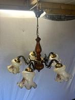 Lamp - Vintage Mid-Century Hanglamp – Gebogen Messing,