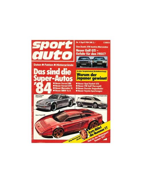 1984 SPORT AUTO MAGAZINE 04 DUITS, Boeken, Auto's | Folders en Tijdschriften, Ophalen of Verzenden