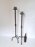 Kandelaar (2) - Smeedijzer - Vloerkandelaar 102cm, Antiek en Kunst