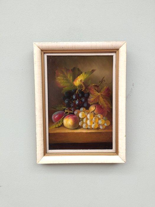 Nederlandse school (XX) - Stilleven met druiven en perziken, Antiquités & Art, Art | Peinture | Classique