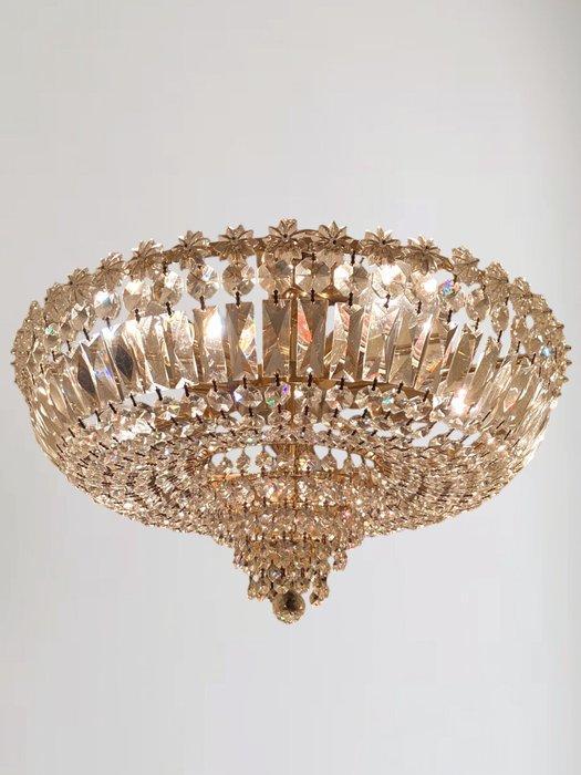 Plafondlamp - Messing, Kristal, Antiek en Kunst, Antiek | Verlichting