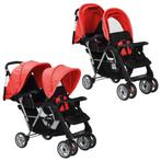 vidaXL Kinderwagen dubbel staal rood en zwart, Enfants & Bébés, Poussettes & Combinaisons, Verzenden