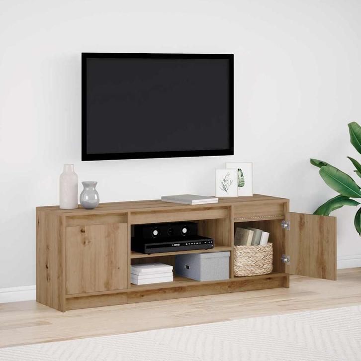 vidaXL TV Kast Bruin 139,5 x 34 x 50 cm Bewerkt hout, Huis en Inrichting, Kasten |Televisiemeubels, Nieuw, Verzenden