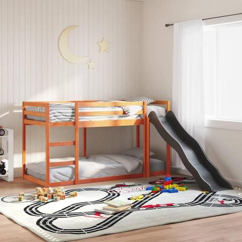 vidaXL Stapelbed met glijbaan en ladder grenenhout wasbruin, Huis en Inrichting, Slaapkamer | Bedden, Nieuw, Verzenden