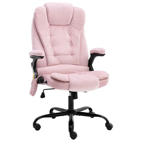 vidaXL Massagekantoorstoel fluweel roze, Huis en Inrichting, Bureaustoelen, Nieuw, Verzenden