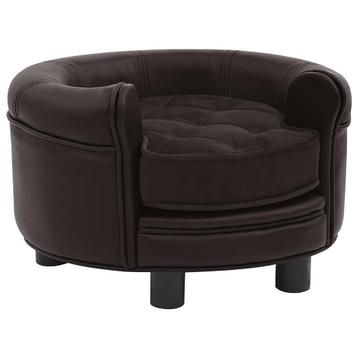vidaXL Hondenbank 48x48x32 cm pluche en kunstleer bruin, Verzenden, Nieuw
