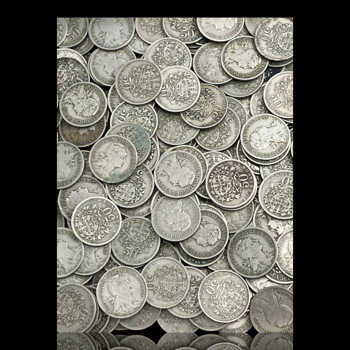 Portugal. Lote de 400 Moedas de 50 Centavos em Alpaca,, Postzegels en Munten, Munten | Europa | Niet-Euromunten