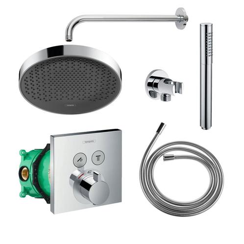 Hansgrohe Rainfinity Regendoucheset met Muurarm Powderrain, Doe-het-zelf en Bouw, Sanitair, Kraan, Nieuw, Chroom, Ophalen of Verzenden