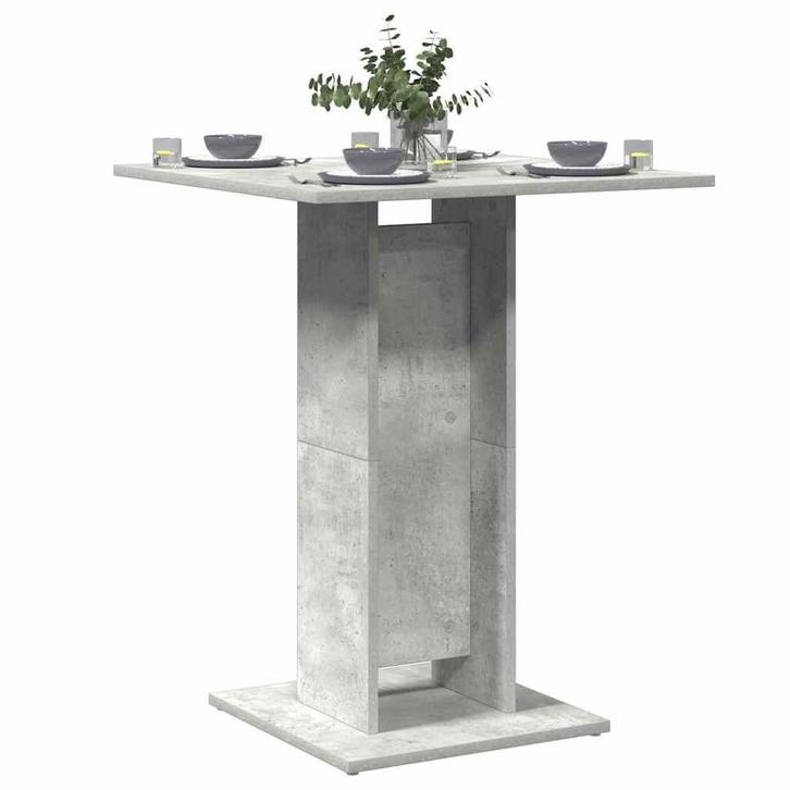 vidaXL Bistrotafel 60x60x75 cm bewerkt hout betongrijs, Huis en Inrichting, Tafels | Eettafels, Nieuw, Verzenden