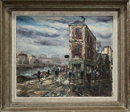 Raymond Besse (1899-1969) - Les gens de passage, Antiek en Kunst, Kunst | Schilderijen | Klassiek