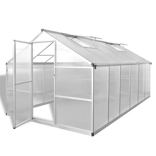 vidaXL Tuinkas versterkt aluminium met basisframe 9,025 m², Tuin en Terras, Kassen, Nieuw, Verzenden