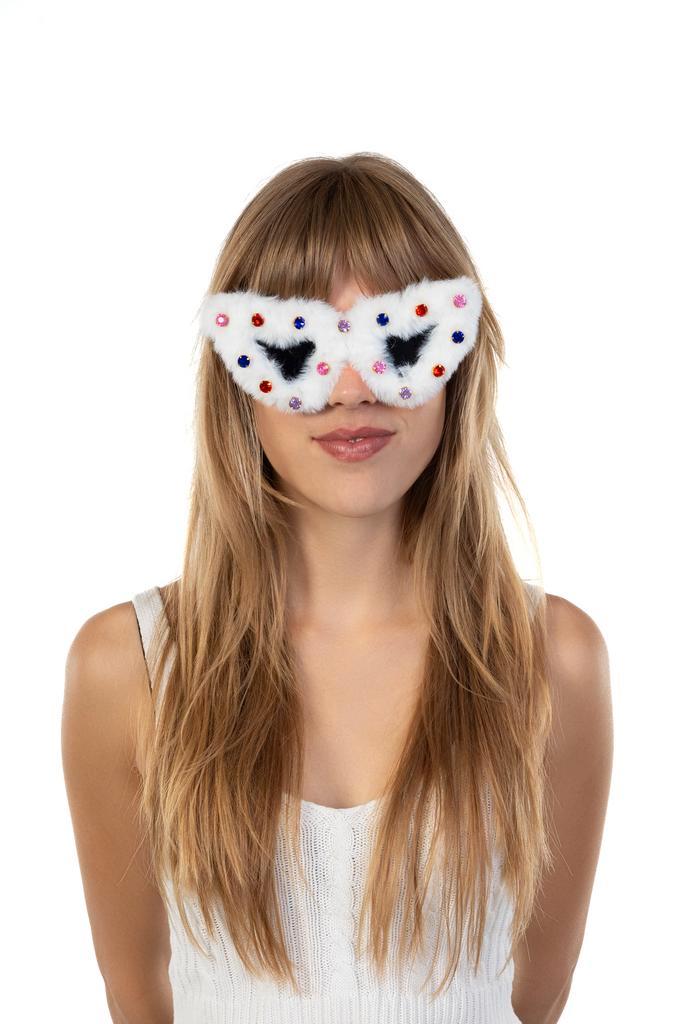 Hartjes Bont Zonnebril Wit Montuur Steentjes Kunststof Zwart, Hobby en Vrije tijd, Feestartikelen, Nieuw, Ophalen of Verzenden