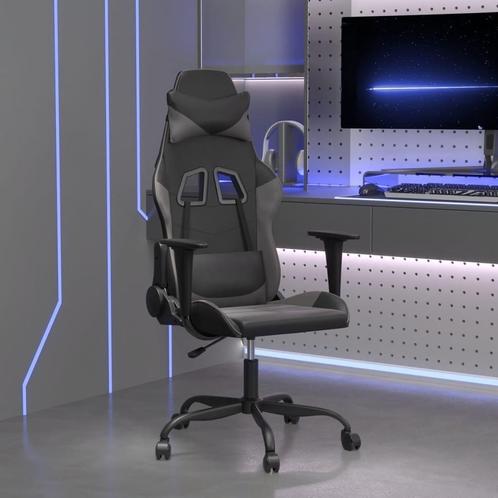 vidaXL Massage gamestoel kunstleer zwart en grijs, Maison & Meubles, Chaises, Envoi