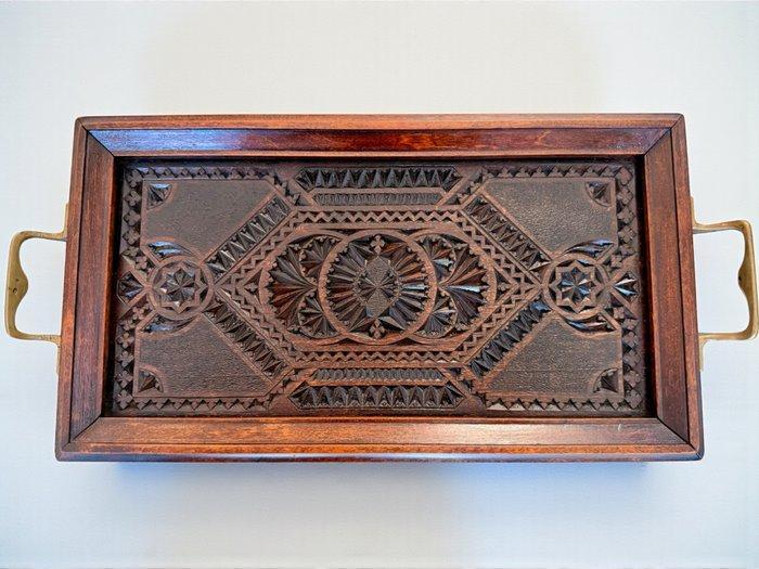Dienblad - Jugendstil -1890s - Teak, Antiek en Kunst, Kunst | Designobjecten