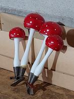 Boules de Noël anciennes champignons sur clip (2) - Verre