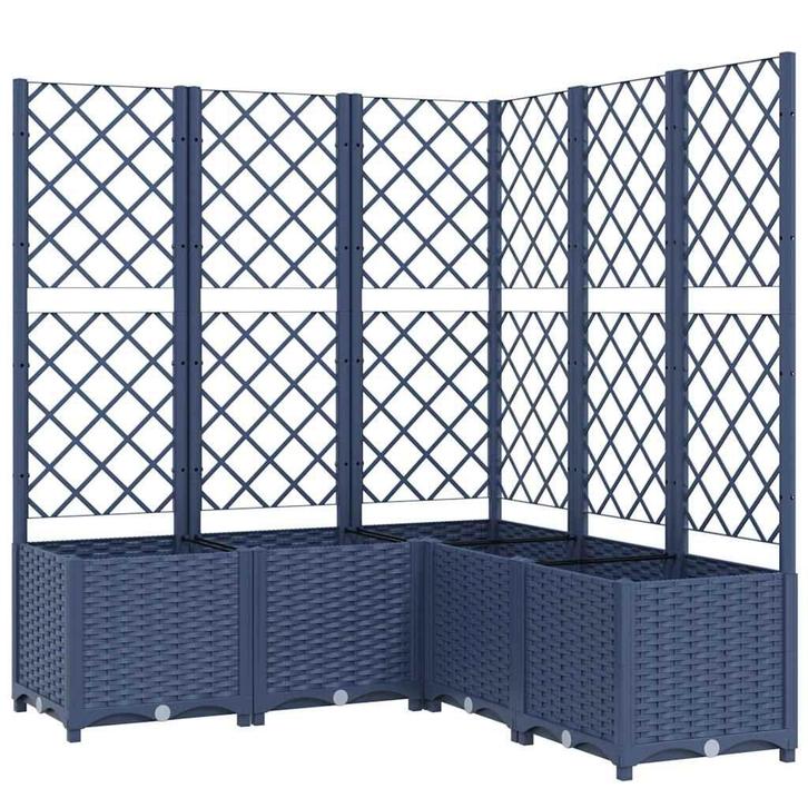 Plantenbak met latwerk - Buiten - Tweede kansje - 120x120cm, Tuin en Terras, Bloembakken en Plantenbakken, 60 cm of meer, 100 cm of meer