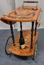 Chariot de service - Bois, Laiton - Pliable et élégant