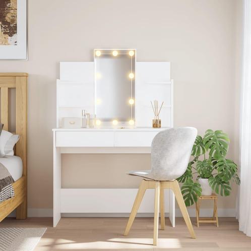 vidaXL Kaptafel met LED-verlichting 96x40x142 cm wit, Huis en Inrichting, Tafels | Kaptafels, Nieuw, Verzenden
